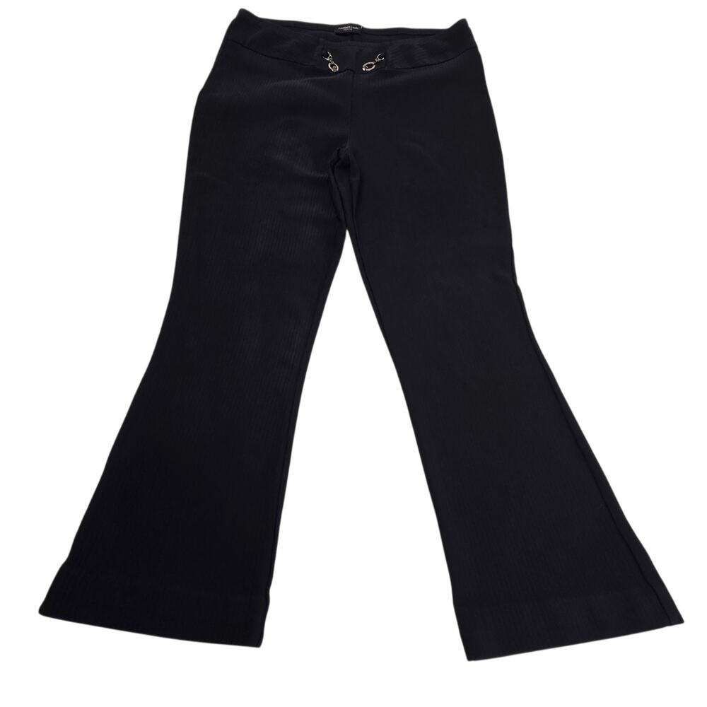 Per seption Women's Petite Pants Slight Flare Size Medium Black